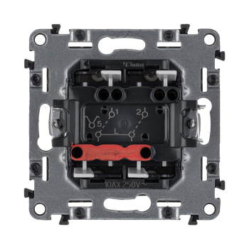 Механизм выключателя 2-кл. СП Valena Allure 10А IP20 250В с лицевой панелью; безвинтовые зажимы алюм