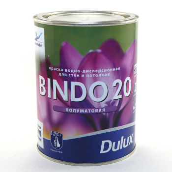 Краска акриловая для кухни и ванной 1 л BINDO 20 полуматовая База BW *1/6