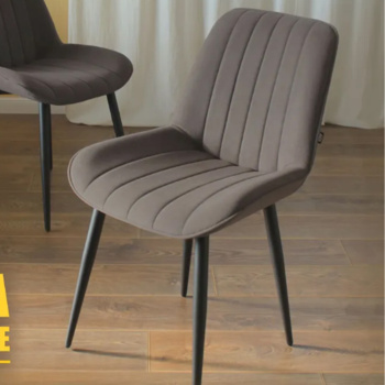 Кресло МАРТИН-лайт 520x400xh890 велюр КОНФЕТТИ корица+ металл.каркас ДИАМЕТР трубы 25 мм ЧЕРНЫЙ*4