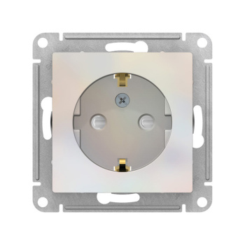 Механизм розетки 1-м СП ATLAS DESIGN с заземл. защ. шторки 16А жемчуг SchE ATN000445 *1