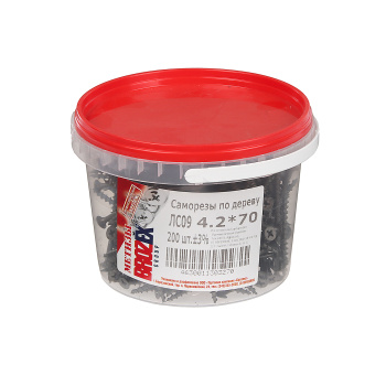 Саморезы по дереву BROZEX ВЕДРО 4,2*70 крупная резьба (200шт) *6