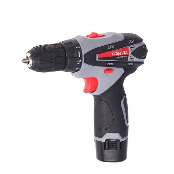 Дрель-шуруповерт 12В 2скор.0-400/0-1200об/мин 25Нм 2Ач 1ч 2аккум LI-ION ДА-12П/2 Ли ПОБЕДА *1/10