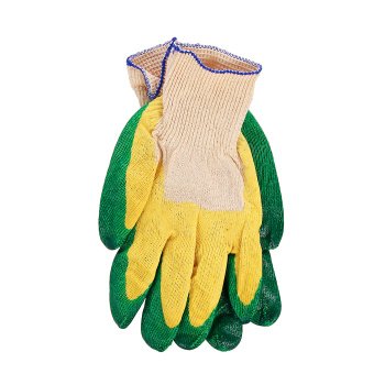 Перчатки ХБ с латекс двойн облив 10кл желт/зел *10/300