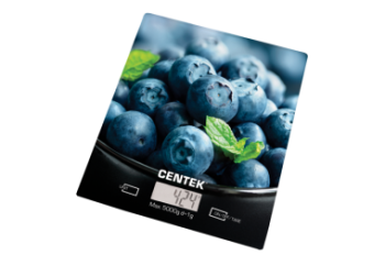 Весы кухонные Centek СТ-2462 электронные рисунок "Голубика" до 5кг