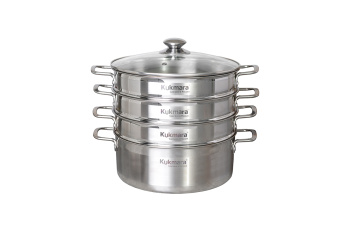 Мантоварка-пароварка нерж. 3-х ярусная, 5,0л, d280мм,выс.290мм STM502803sbG "Kukmara" *1