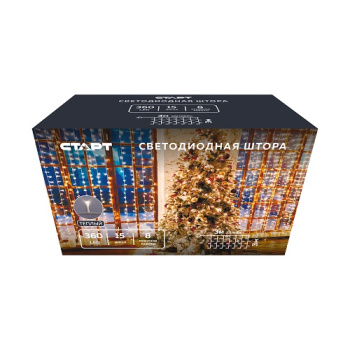 Гирлянда Занавес 3,0м*3,0м 360LED теплый белый 8 режимов 138  *1/50
