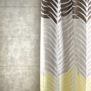 Штора для ванной V-line Пальмовые листья, 180х180 см, полиэстер, с кольцами