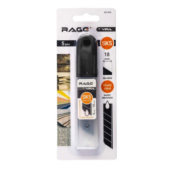 Лезвия для ножей сегмент., воронение 18 мм, 5 шт. RAGE by VIRA