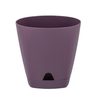 Кашпо пластм. "Amsterdam"  1,35л d верха 140мм h130мм прикор.полив Морозная слива ING6199МС *1/10