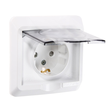 Розетка "Этюд" СП 1-мест. белая с з/к з/ш влагозащ. РС16-044 *1/14