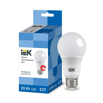 Лампа светодиодная 20W Е27 груша 6,5К холодный ИЭК ECO LLE-A60-20-230-65-E27