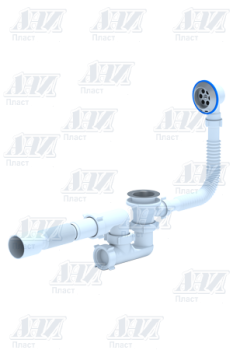 Обвязка в ванну с выпуском и переливом 1 1/2", регулируемый, с гофрой 40x50 АНИ Е255 *1/30