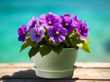 Кашпо пластм. "Фиалочка" 0,8л d верха 140мм h80мм с поддоном Зеленый перламутр. КФ 0,8ПЗ *1/65