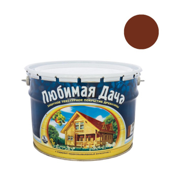Защитно-декоративное покрытие 9 л для древесины Любимая Дача, алкидное, махагон