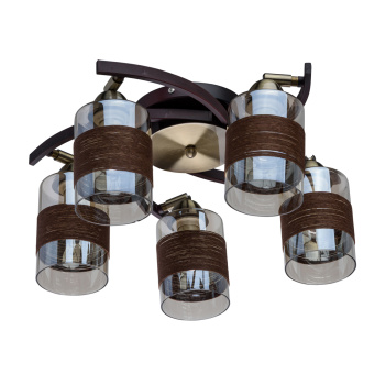 Люстра De City 638012705, Е14, 5 ламп, 60 Вт, цвет античная бронза/коричневый