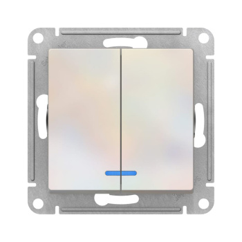 Механизм выключателя 2-кл. ATLAS DESIGN (сх.5а) 10АХ с подсвет.жемчуг SchE ATN000453