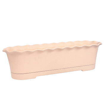 Ящик д/цветов пластм. "Le Fleur" 61х20х16см с др.реш., прик.вент. Бежевый 407-4 (Tek.A.Tek) *1/6 Ящик д/цветов пластм. "Le Fleur" 61х20х16см с др.реш., прик.вент. Бежевый 407-4 (Tek.A.Tek) *1/6