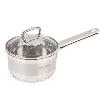 Кастрюля нерж. "Kukmara" "Orion" 1,0л Стекл.кр., d дна120мм (подх. д/Индукц.пл.) ORN-LDL1014G *1/6