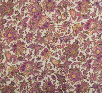 Клеёнка на тканевой основе "Этюд" "Цветочный орнамент" розово-сирен. шир.1,25м 400/7 "Колорит"*25