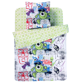 Постельное белье детское 1,5сп бязь Павлинка Мульт Корпорация монстр микс-10 нав70*70,пр150*215 *1/5