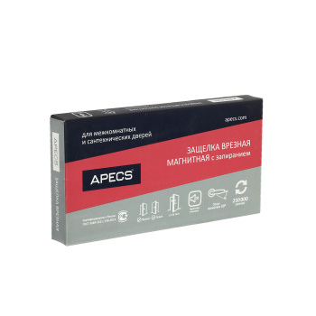 Защелка врезная п/ручку и фиксатор ЗОЛОТО матовое МАГНИТНАЯ 5300-М-WC-G Апекс *1/40