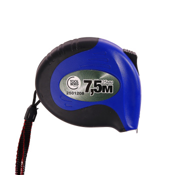 Рулетка 7,5м х25мм резино-пластик. корпус стальная лента фиксатор арт.2501208 T4Р *1/6/60
