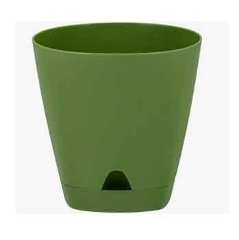 Кашпо пластм. "Amsterdam"  4,0л d верха 200мм h190мм прикор.полив Оливковый ING6201ОЛ *1/6