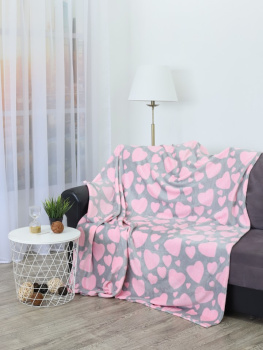 Плед фланель 150*200см Сердечки розовый TF FN F113Pl b1520 Absolute *1