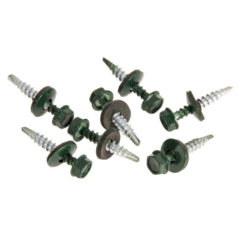 Саморез кровельный 4.8х29 мм BROZEX, RAL 6005, оцинкованная сталь