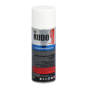 Эмаль-аэрозоль белый глянцевый для радиаторов 520 мл KUDO *1/6