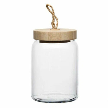 Банка для продуктов стекло "Вуди" 0,86л дерев.крышка 43583 "Pasabahce" *1/6