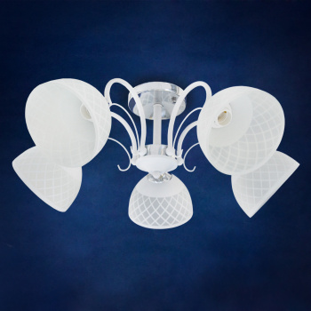 Люстра VERNER LIGHTING С1440/5, E27, 5 ламп, 40 Вт, цвет белый/хром