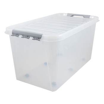 Контейнер д/хранения пластм. "Профи Комфорт" 70л 720х390х375мм на кол. Прозр. арт.799 (Полим-т)*1/3
