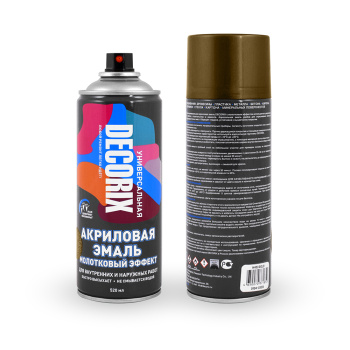 Эмаль-аэрозоль молотковый эффект бронза 520 мл DECORIX (H402) *1/12