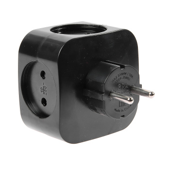 Разветвитель 4 розетки +2*USB б/з 10А ЧЕРНЫЙ ЭРА SP-4-USB-B *1/10/60