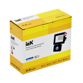 Прожектор светодиодный СДО 06-20Д 6500К IP54 с ДД черн. ИЭК LPDO602-20-65-K02