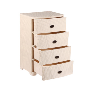 Комод пластм. "Плетенка" 4 ящика 875х555х445мм Сл.кость М4059 (ЗПИ "Альтернатива") *1