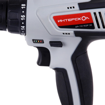 Дрель-шуруповерт 18В 2скор.0-450/0-1450об/мин 35Нм 2Ач 2аккум LI-ION ДА-10/18ЭР 35 ИНТЕРСКОЛ *1/8