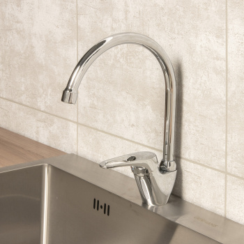 Смеситель для кухни GROSS AQUA Base 3205258С-В01 высокий излив, поворотный *1/10