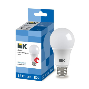Лампа светодиодная 13W Е27 груша 6,5К холодный ИЭК ECO LLE-A60-13-230-65-E27