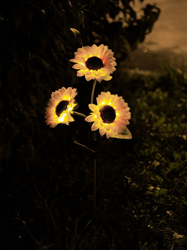 Светильник садовый на солнч. батарее  "EG" Сад 24LED Подсолнух  *1/25
