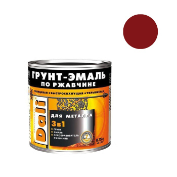 Грунт-эмаль DALI RAL 3011, по ржавчине, 0.75 л, красно-коричневая