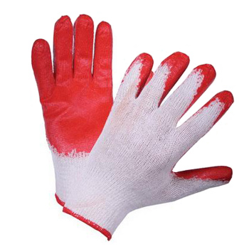 Перчатки ХБ с латекс двойн облив 10кл желт/зел *10/300