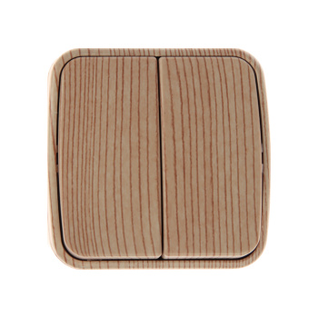 Выключатель Дача ОП 2кл. сосна 10А Народная SQ1824-0052