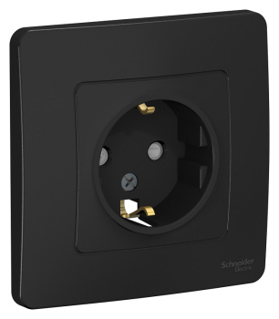 Розетка "BLANCA" СП 1-мест. антрацит з/к з/ш 16А 250В BLNRS001116 *1/10/20